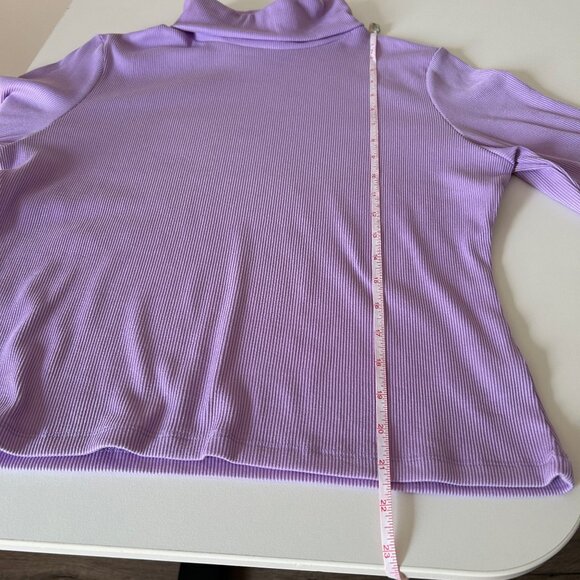 XL Slim Fit Simons Lilac Purple Ribbed Turtleneck - Picture 9 of 10
